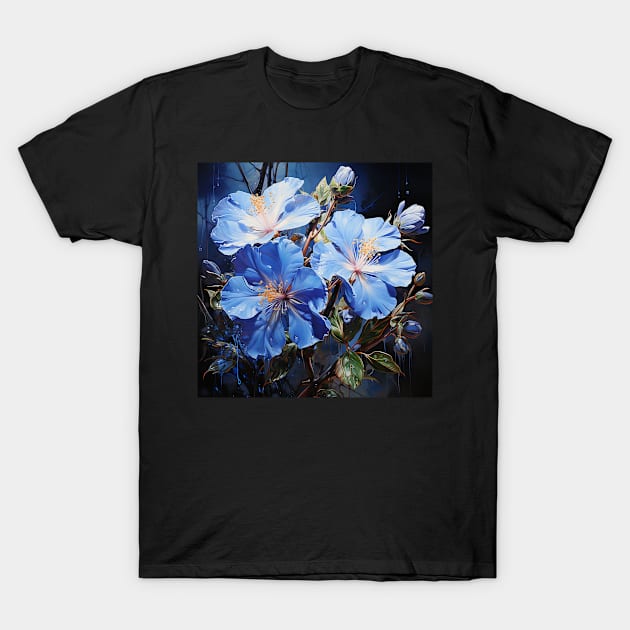 Blue Flower T-Shirt by Spit in my face PODCAST